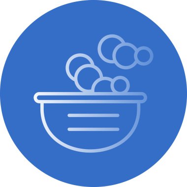 Sabun köpük ikonlu bir kase sıvı. 