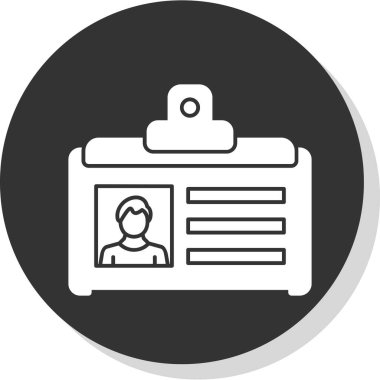 Kimlik kartı web simgesi, vektör illüstrasyonu 