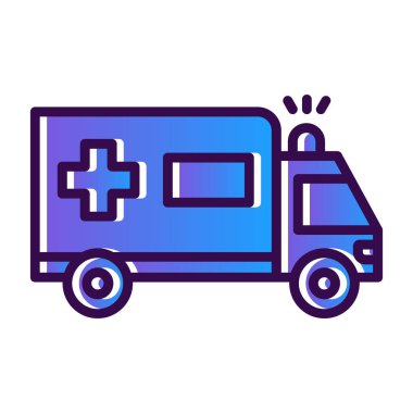 ambulans otomobili düz simge, web basit illüstrasyon