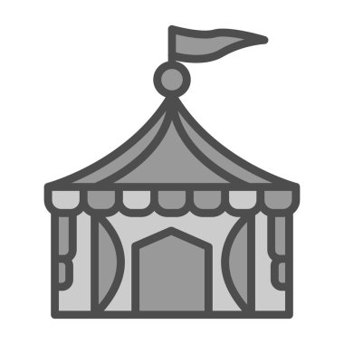 Sirk çadırı simgesi basit tasarım illüstrasyonu