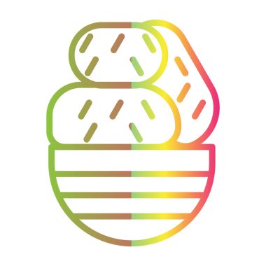 gökkuşağı gradyanı çizgi film ekmeği rulosu çiziyor