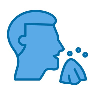 Maskeli ve konuşma balonlu adam