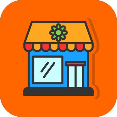 Çiçekçi binası simgesi, vektör illüstrasyon tasarımı