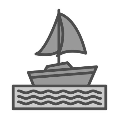 Yelkenli. Web simgesi basit illüstrasyon