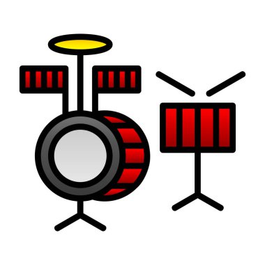 Davul Müzik simgesi, vektör illüstrasyonu 