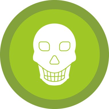 Çember şeklinde izole edilmiş kafatası simgesi. resimleme.