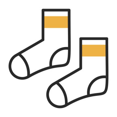 iki çorap düz simgesi, vektör illüstrasyonu