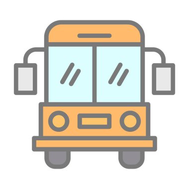 Okul servisi simgesi, vektör illüstrasyonu basit tasarım