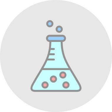 Bilim şişesi. Basit tasarım. Beaker vektör simgesi              