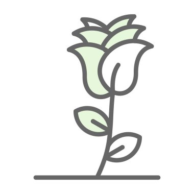 Gül çiçeği. Web simgesi basit illüstrasyon 