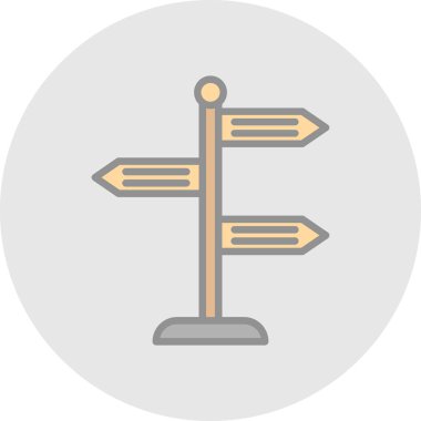 Yön, işaret direği simgesi. Basit vektör illüstrasyonu