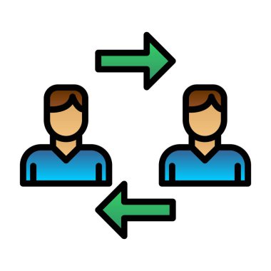 kullanıcı ve kullanıcı simgesi renk ana hatları vektörü