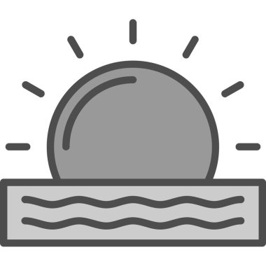 Gün doğumu ikon vektör çizimi tasarımı