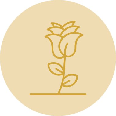 Gül çiçeği. Web simgesi basit illüstrasyon 