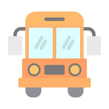 Okul servisi simgesi, vektör illüstrasyonu basit tasarım