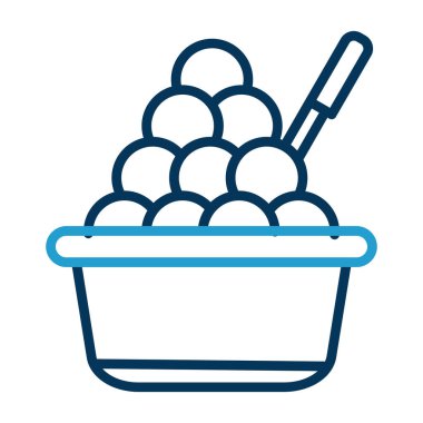 Köfteli kase, vektör çizimi 