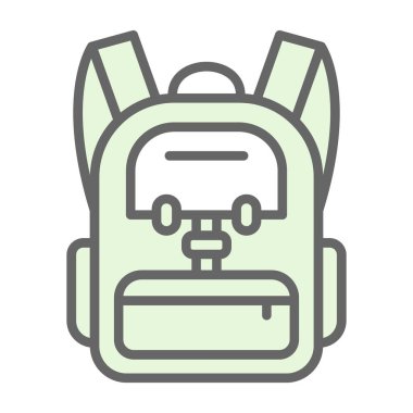 sırt çantası simgesi, grafik tasarımı, vektör illüstrasyonu 