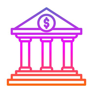 Banka binası vektör simgesi. biçim düz semboldür 