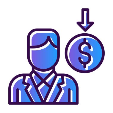 Dolar simgesi vektörü. İnce çizgi işareti. izole edilmiş sınır sembolü çizimi