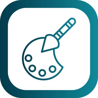 Palet boyama ve boya fırçası simgesi, vektör illüstrasyonu