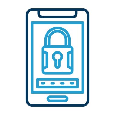 akıllı telefon güvenlik simgesi, vektör illüstrasyonu 