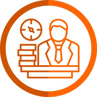 Müdür bey. Web simgesi basit illüstrasyon