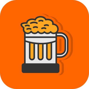 Bira kupa simgesinde düz stil 