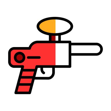 Paintball tabancası simgesi, vektör illüstrasyonu 