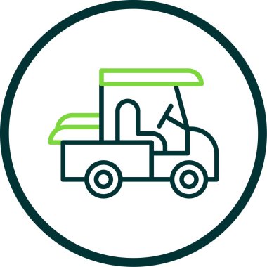 Golf Arabası simgesinin vektör illüstrasyonu