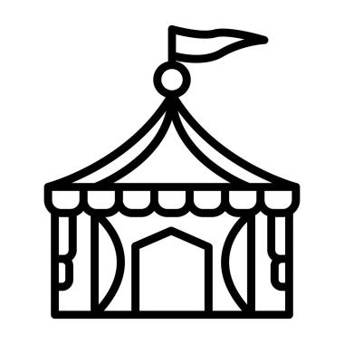 Sirk çadırı simgesi basit tasarım resimleme arkaplanı 