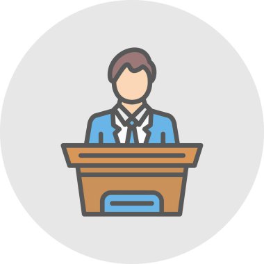 hoparlör vektörü düz çizgi simgesi