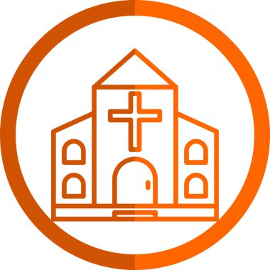 Kilise simgesi, vektör illüstrasyonu basit tasarım