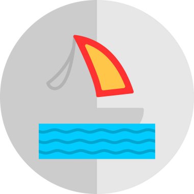 Sörf teknesi simgesi vektör çizimi tasarımı 