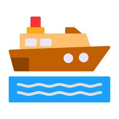 Gemi vektör illüstrasyonunu basit arkaplan 