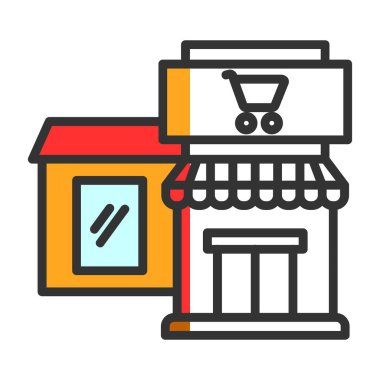 çevrimiçi dükkan renk vektörü karalaması basit simge