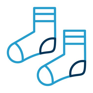 iki çorap düz simgesi, vektör illüstrasyonu