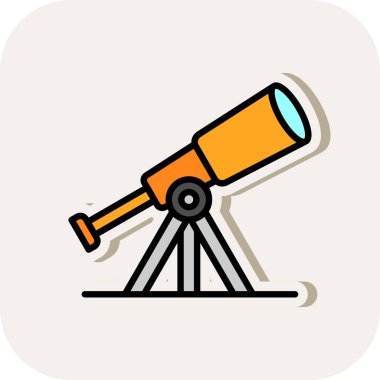 Teleskop. Web simgesi basit illüstrasyon 