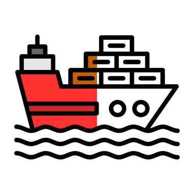 Gemi simgesi vektör illüstrasyonu 