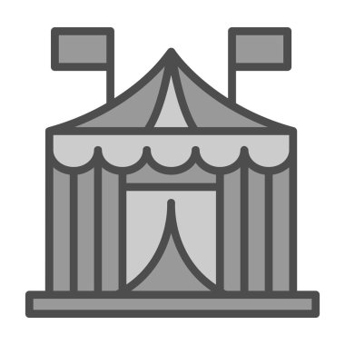 Sirk çadırı simgesi basit tasarım resimleme arkaplanı 