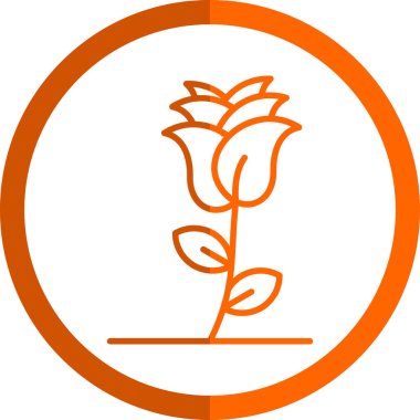 Gül çiçeği. Web simgesi basit illüstrasyon 