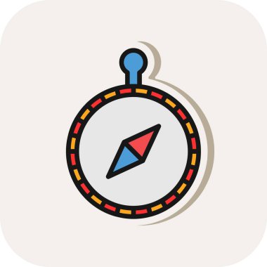 pusula düz simgesi, vektör illüstrasyonu