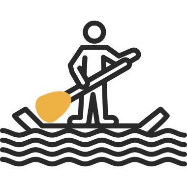 Kürek surf simgesi basit tasarım çizimi izole edildi