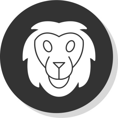 Aslan başı simgesi, vektör illüstrasyonu basit tasarım