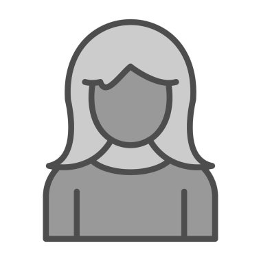 kız web simgesi basit tasarım 