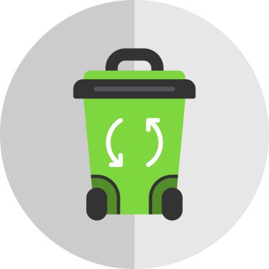 Çöp Kutusu simgesi, vektör illüstrasyonu basit tasarım