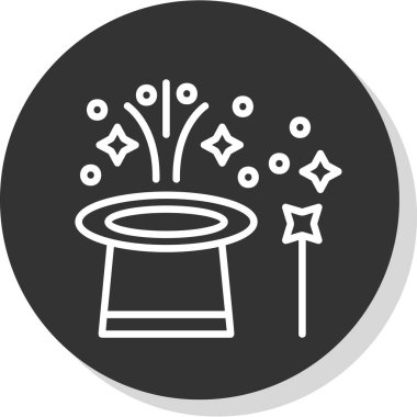 Sihirli değnek simgesinin vektör çizimi