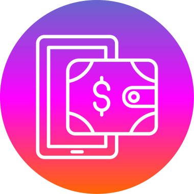 dijital cüzdan simgesi, vektör illüstrasyonu basit tasarım