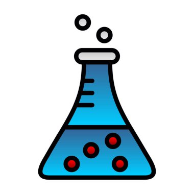 Bilim şişesi. Basit tasarım. Beaker vektör simgesi              
