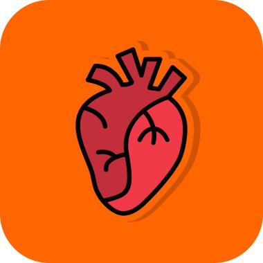 İnsan kalbi simgesi, vektör illüstrasyonu basit tasarım