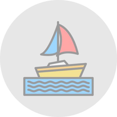 Yelkenli. Web simgesi basit illüstrasyon
